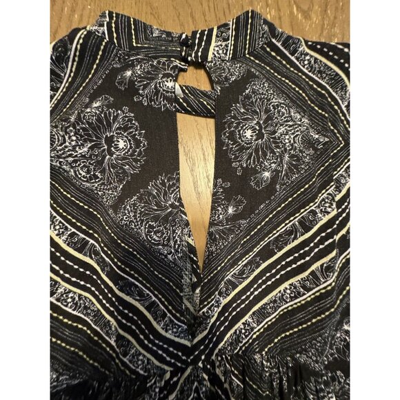Free People Walking On A Dream Tunic Shirt Black Size Large Boho Long Sleeve - Picture 12 of 13